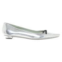 Prada Ballerinas in Silber-Metallic