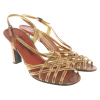 Yves Saint Laurent Sandals Leather in Gold