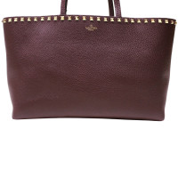 Valentino Garavani Shopper Leather in Bordeaux