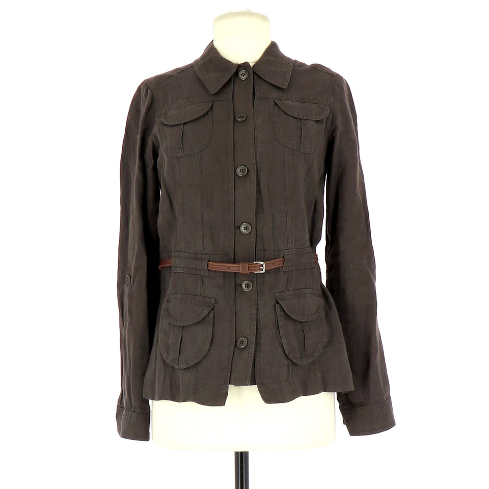 Comptoir Des Cotonniers Jacke/Mantel aus Leinen in Braun