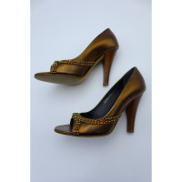 Gina Pumps/Peeptoes Leather in Gold