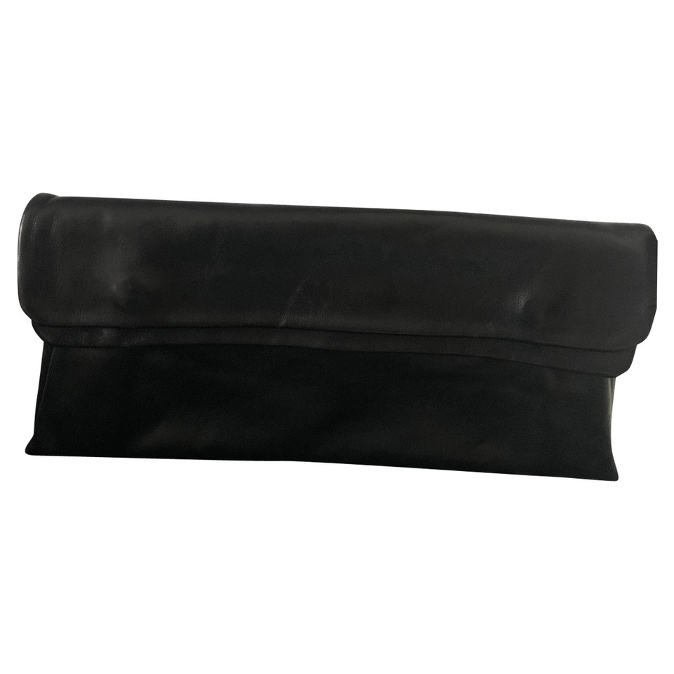 Pura Lopez Clutch Bag Leather in Black