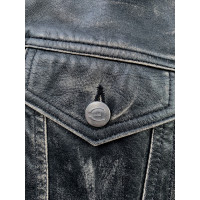 Just Cavalli Jacket/Coat Leather in Grey