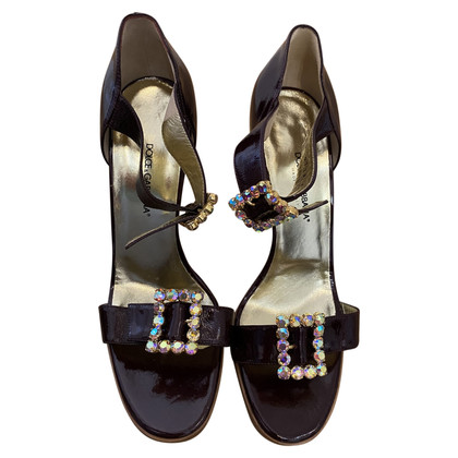 Dolce & Gabbana Sandals Patent leather in Bordeaux