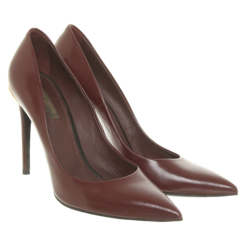 Louis Vuitton Pumps/Peeptoes Leer in Bordeaux