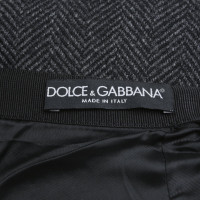 Dolce & Gabbana Gonna in lana con motivo a spina di pesce