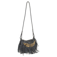 Antik Batik Handbag with leather fringes