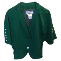 Yves Saint Laurent Jacke/Mantel aus Baumwolle in Grün