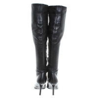 Chanel Black leather boot