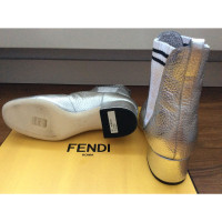 Fendi Ankle boots Leather in Silvery