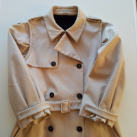 Miu Miu Jacke/Mantel aus Baumwolle in Creme