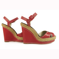Christian Louboutin Wedges Leather in Red