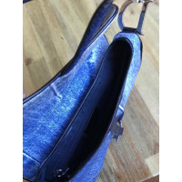 Christian Dior Saddle Bag Linen in Blue