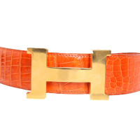 Hermès Gürtel aus Krokoleder in Orange