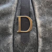 Christian Dior Saddle Bag aus Leder in Grau