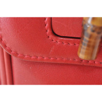 Gucci Bamboo Rucksack aus Leder in Rot