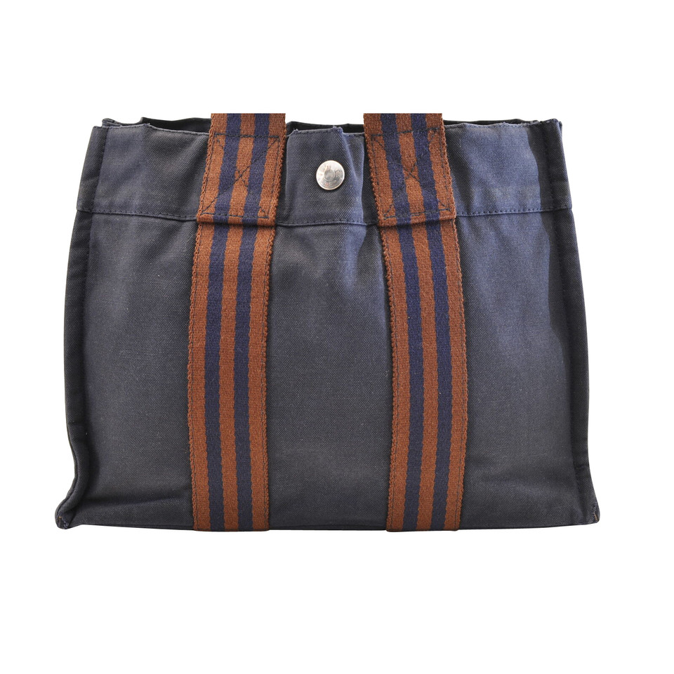 Hermès Fourre Tout Bag aus Baumwolle in Blau