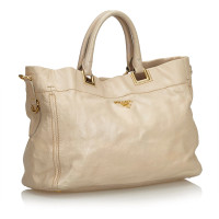 Prada Tote Bag aus Leder in Beige