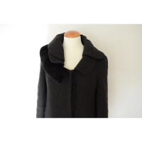 Prada Jacke/Mantel aus Wolle in Grau