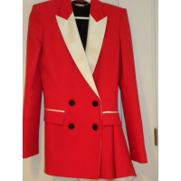 Alexander McQueen Blazer in Seta in Rosso