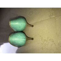 Le Silla  Pumps/Peeptoes aus Leder in Türkis