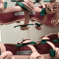 Manolo Blahnik Sandals Leather in Pink