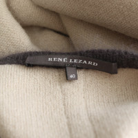 René Lezard Cappotto lavorato a maglia in beige / grigio