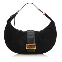 Fendi Handtasche aus Wildleder in Schwarz