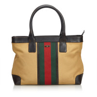 Gucci Handtas Canvas in Beige