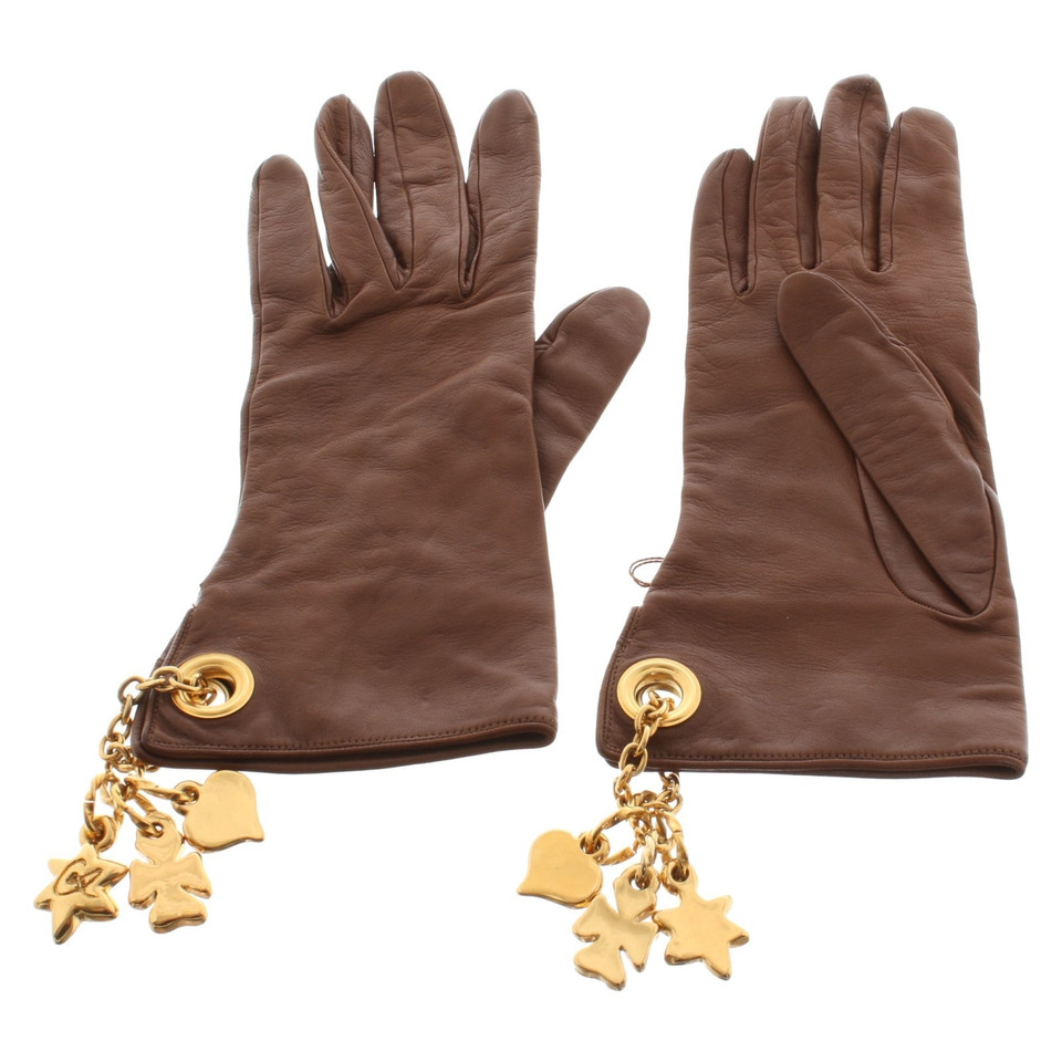 Christian Lacroix Leather gloves with pendants