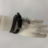 Alexander McQueen Bracelet en Cuir en Noir