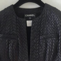 Chanel Blazer aus Leder in Schwarz