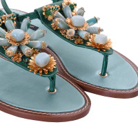 Dolce & Gabbana Sandalen aus Leder in Grün