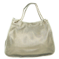 Chanel Handtasche aus Leder in Silbern