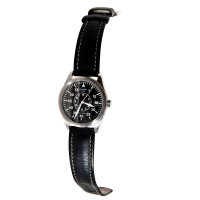 Glashütte Armbanduhr aus Leder in Schwarz