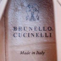 Brunello Cucinelli Slipper/Ballerinas aus Leder in Grau