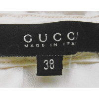 Gucci Paio di Pantaloni in Seta in Crema
