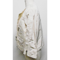 Moncler Jacke/Mantel aus Baumwolle in Creme