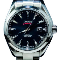 Omega Armbanduhr aus Stahl in Grau
