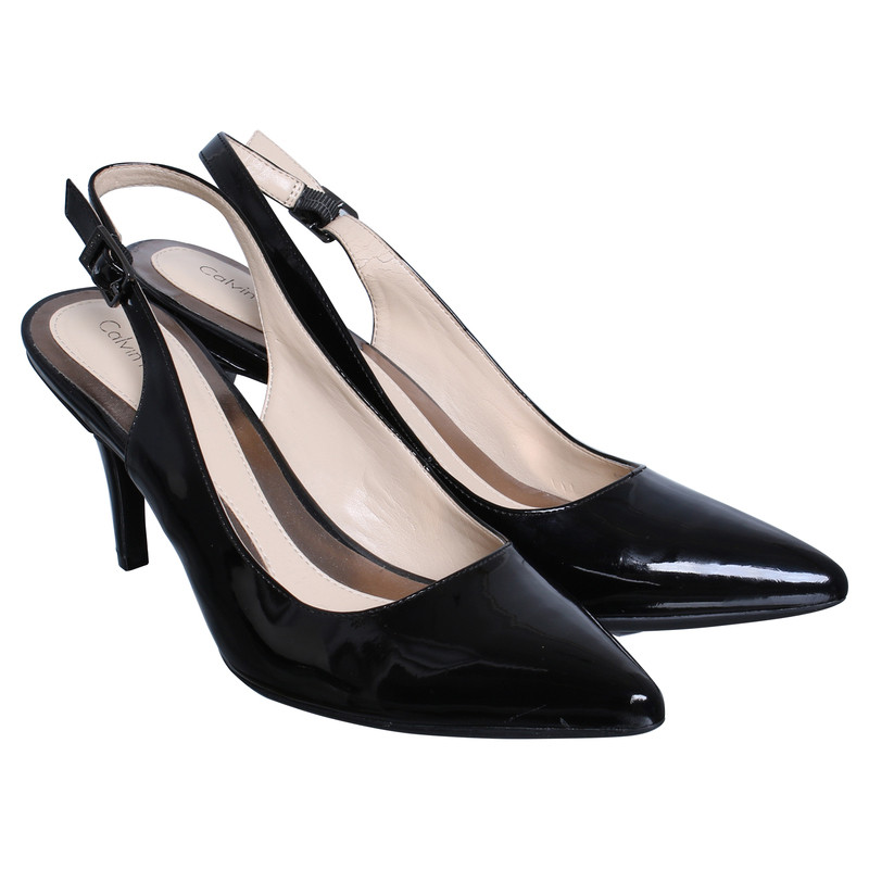 Calvin Klein Black patent leather pumps