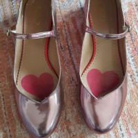 Red (V) Slippers/Ballerinas Leather in Pink