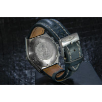 Breitling Armbanduhr aus Leder in Blau