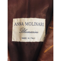 Anna Molinari Jacket/Coat Leather in Brown