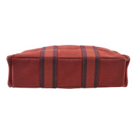 Hermès Handtasche aus Baumwolle in Rot