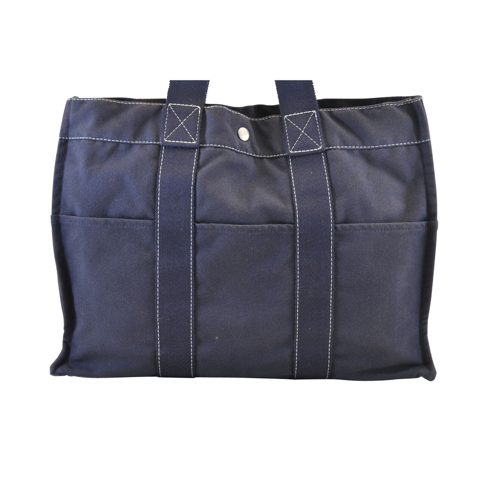Hermès Fourre Tout Bag aus Baumwolle in Blau