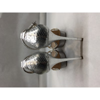 Le Silla  Sandalen aus Leder in Silbern