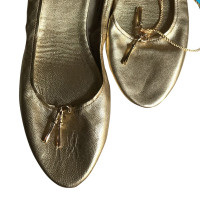 H&M (Designers Collection For H&M) Slipper/Ballerinas aus Leder in Gold
