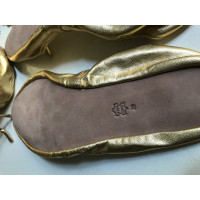 H&M (Designers Collection For H&M) Slipper/Ballerinas aus Leder in Gold