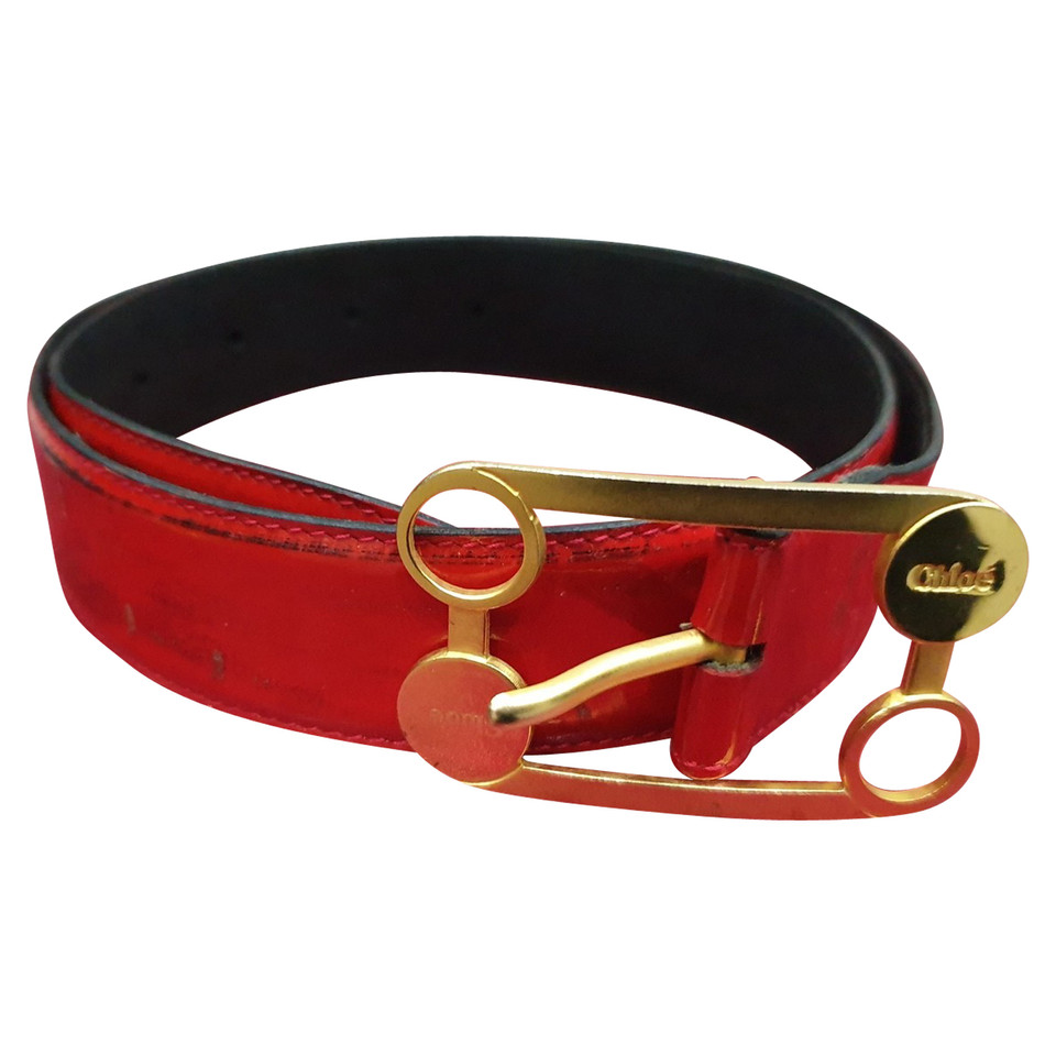 Chloé Belt Patent leather in Red