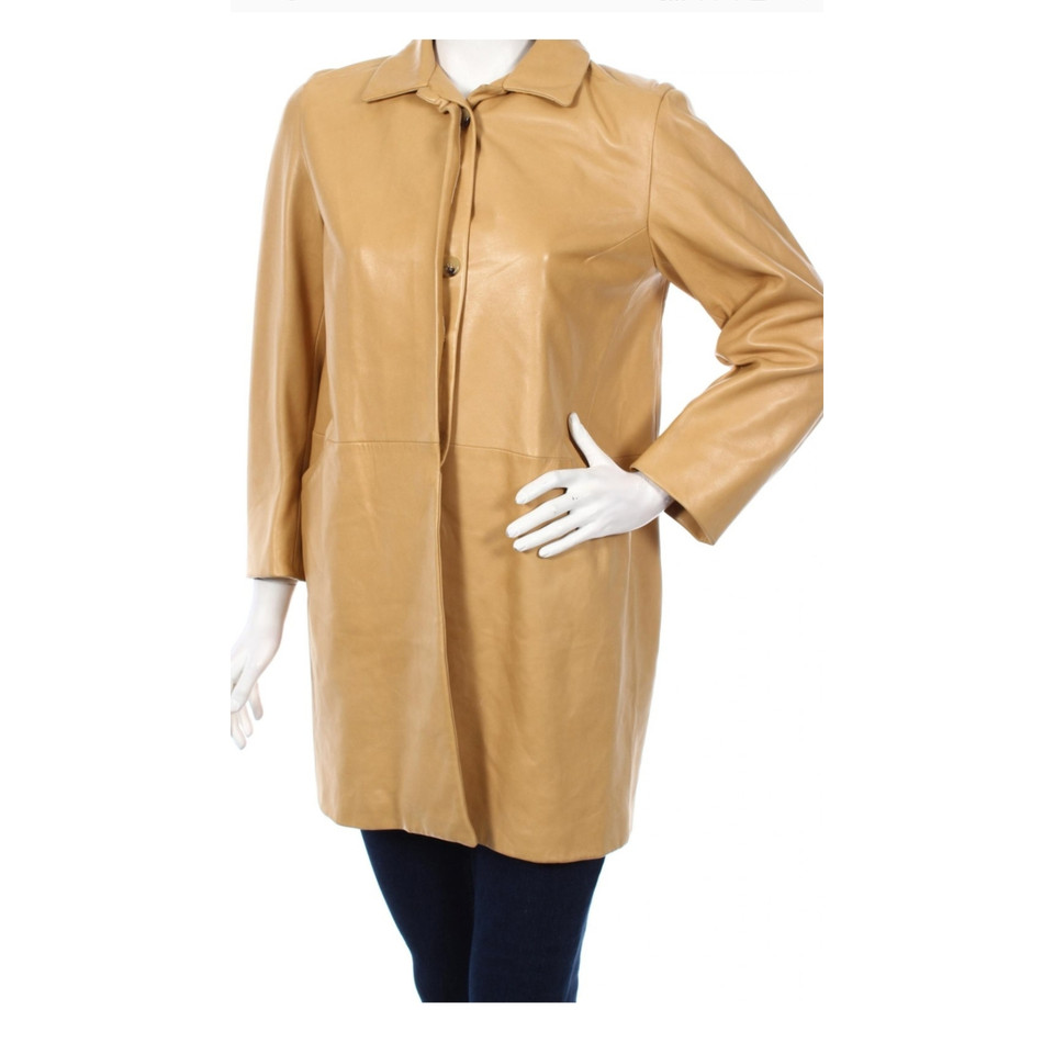 Jil Sander Jacke/Mantel aus Leder in Beige